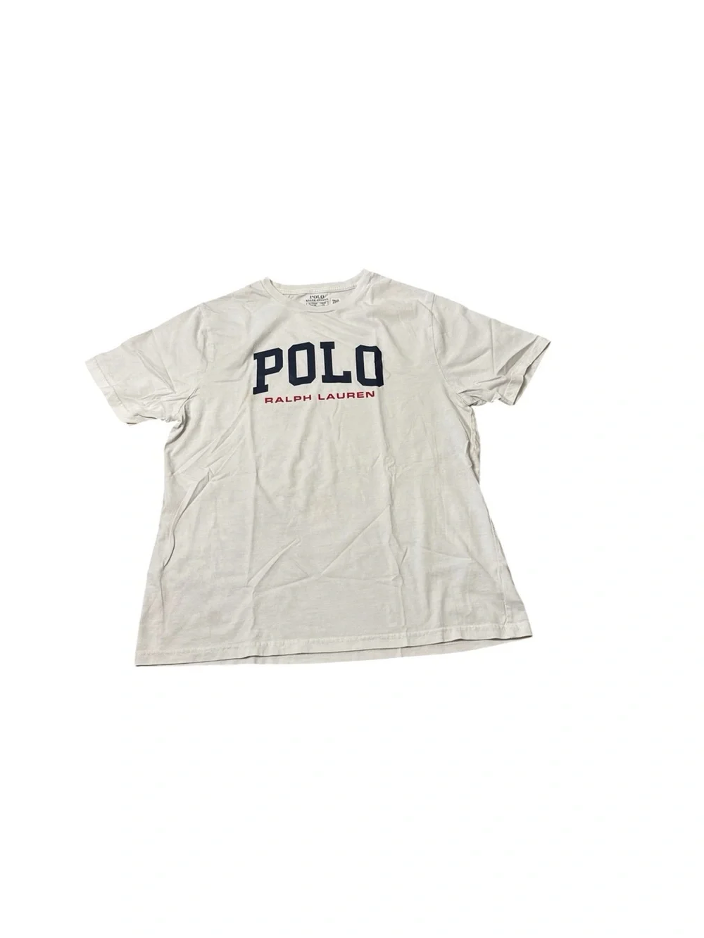 Polo by Ralph Lauren | White Tee with Navy and Red Logo Size XL 18-20